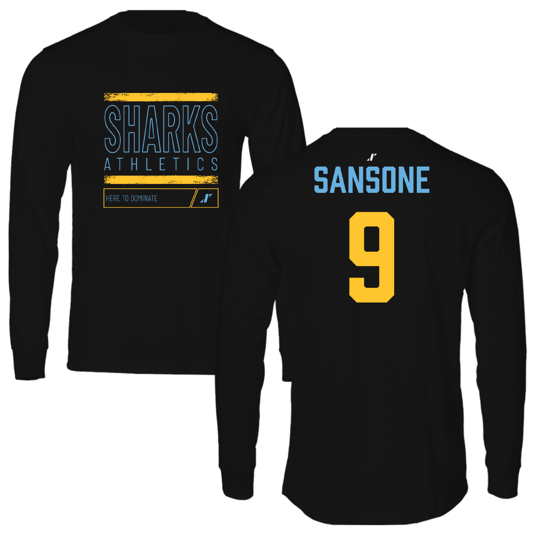 Long Island University Baseball Black Dominate Performance Long Sleeve - #9 Gavin Sansone