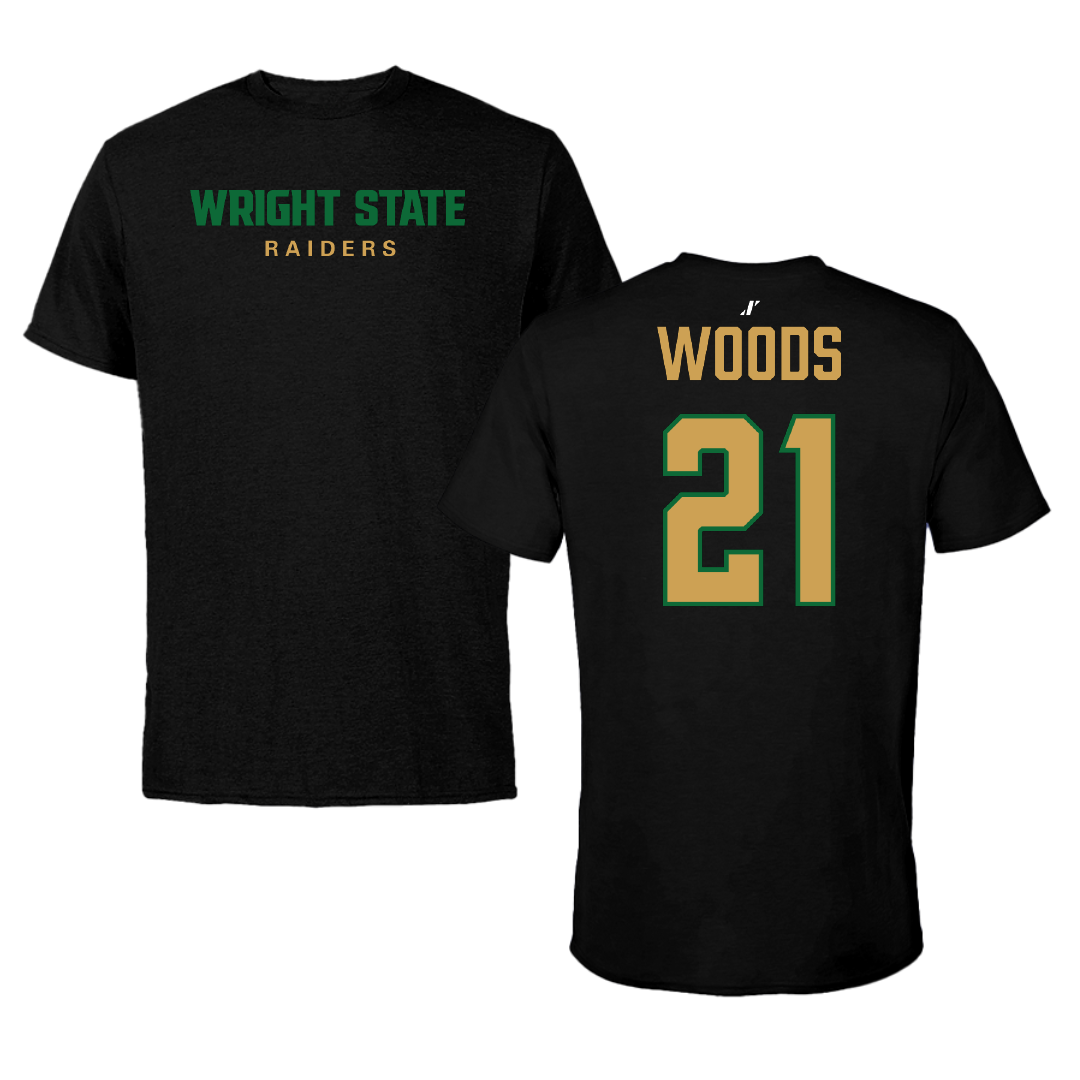 Wright State University Basketball (M) Black Tee - #21 Logan Woods