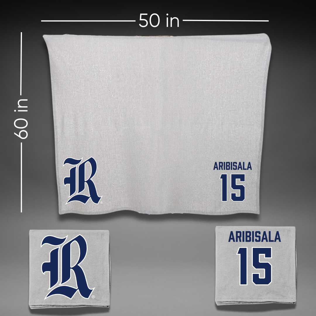 Rice University Football Gray Blanket - #15 Matthew Aribisala