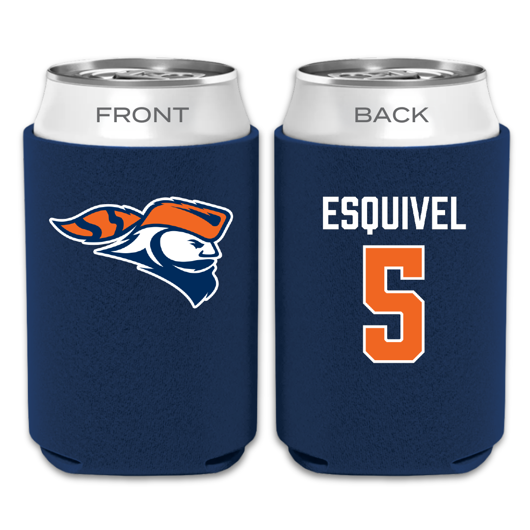 Carroll University Football Navy Can Cooler - #5 Dezmend Esquivel