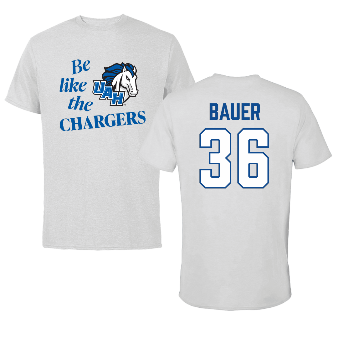 Huntsville Lacrosse (M) Light Gray Be Like Us Performance Tee - #36 Andrew Bauer
