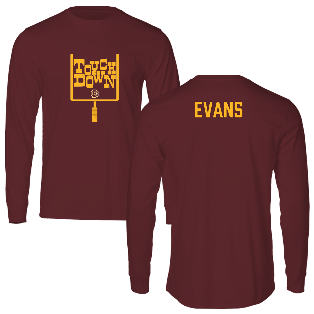 Bethune-Cookman University Football Maroon Touchdown Long Sleeve - Quinton Evans