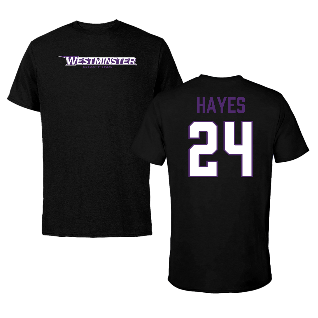Westminster University (Utah) Basketball (M) Black Griffins Tee - #24 Colin Hayes