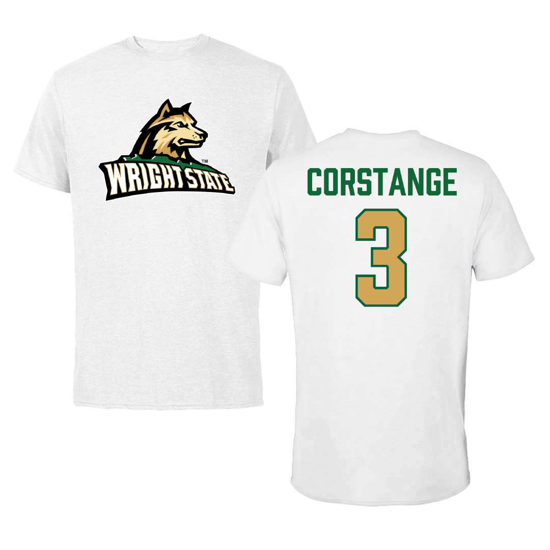 Wright State University Volleyball (W) White Tee - #3 Taygan Corstange