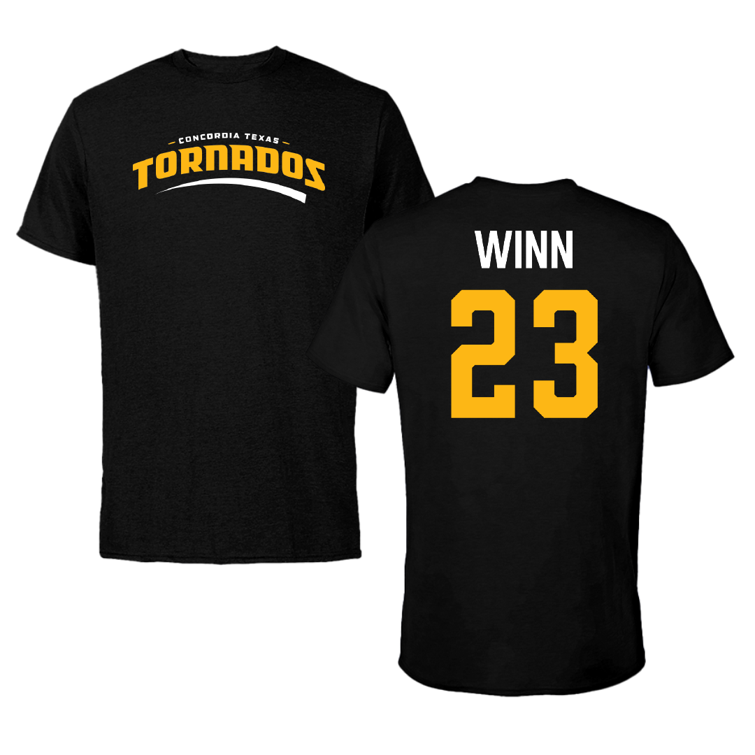 Concordia University (Texas) Soccer (W) Black Tee - #23 Tatum Winn