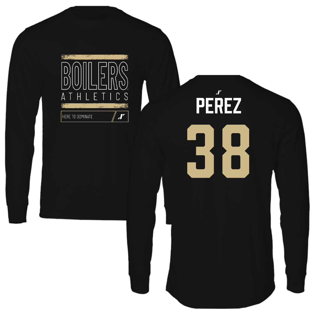 Purdue University Softball Black Dominate Long Sleeve - #38 Brooke Perez