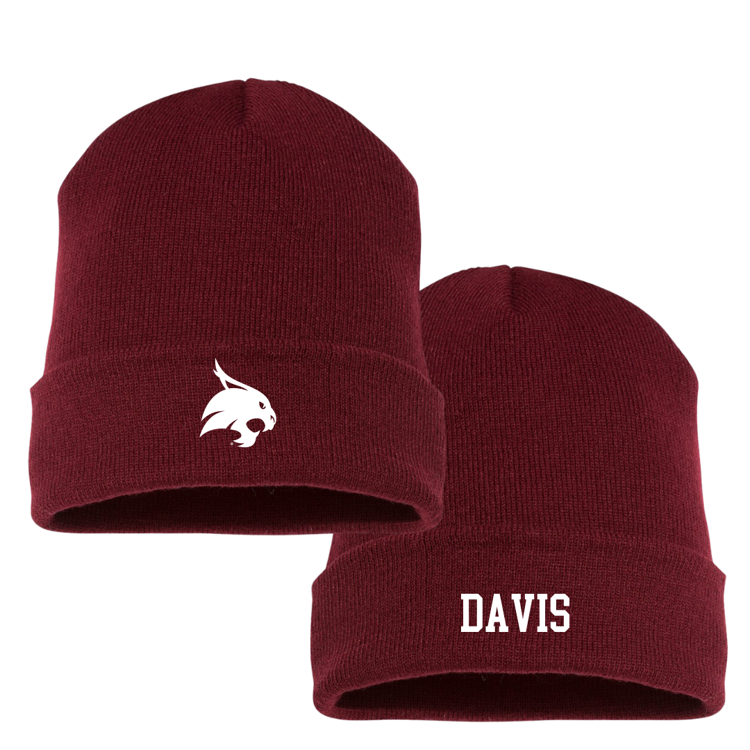 Texas State University Volleyball (W) Maroon Beanie - #3 Kaitlyn Davis