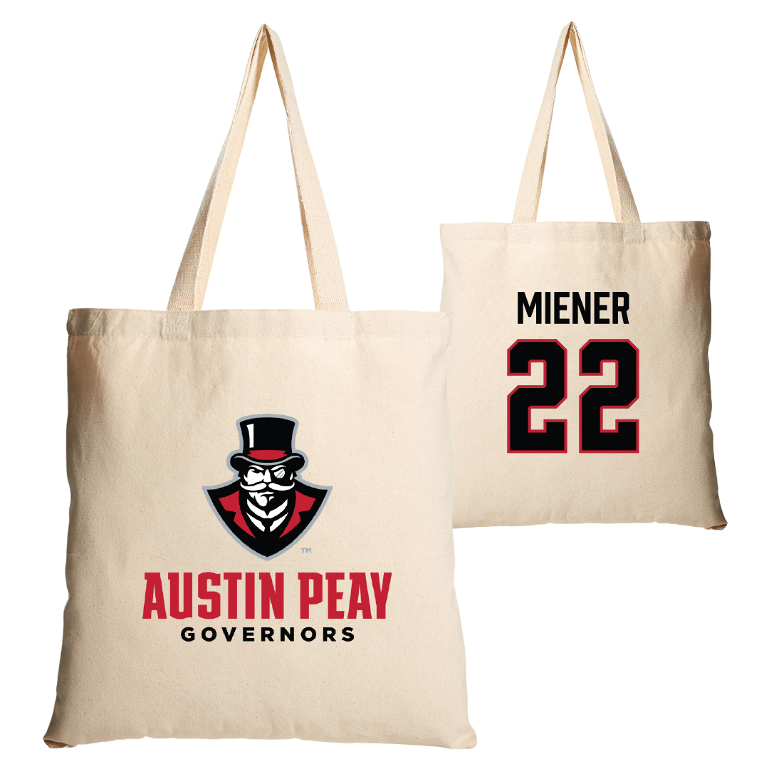 Austin Peay State University Softball Tan Canvas Tote Bag - #22 Samantha Miener