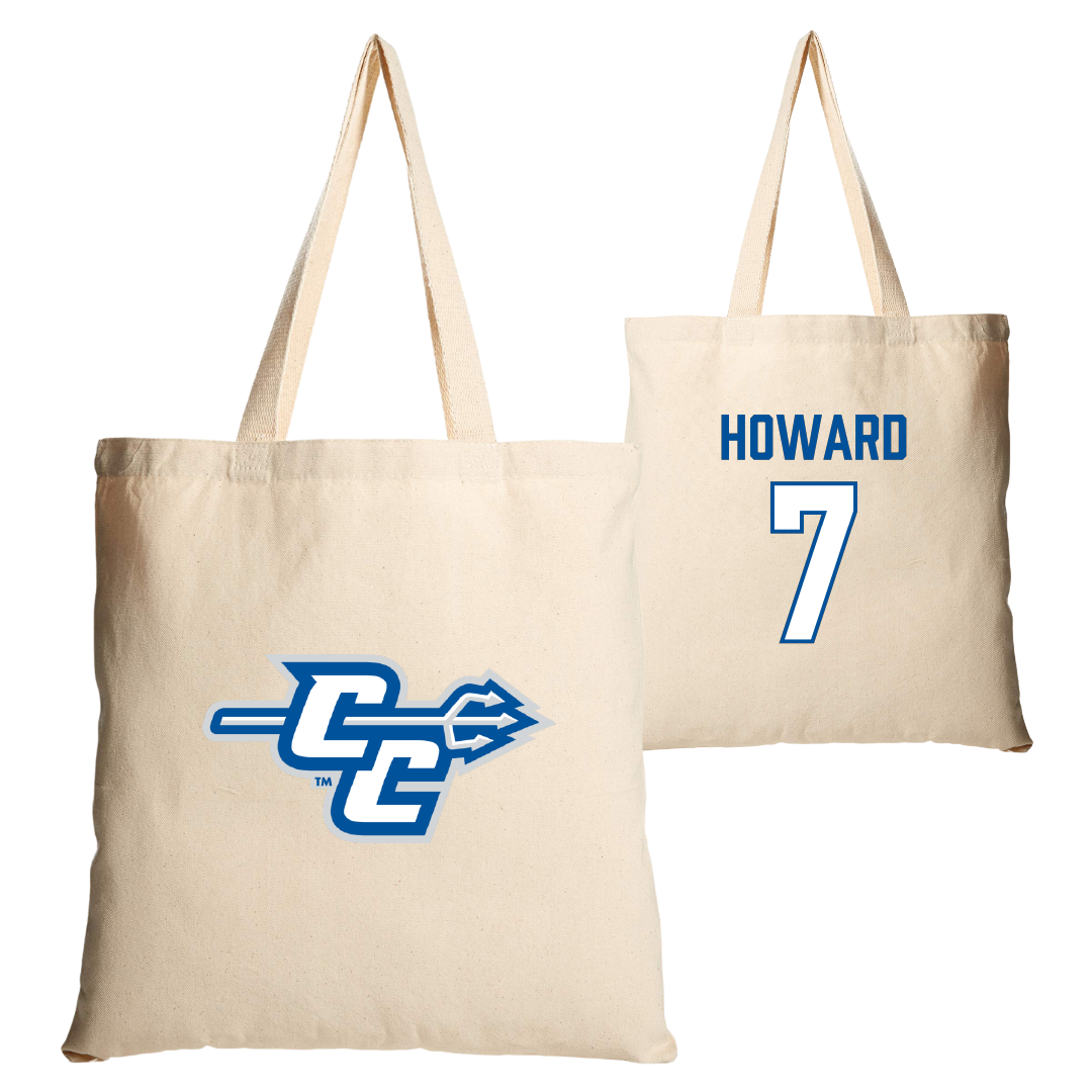 Central Connecticut State University Football Tan Canvas Tote Bag - #7 Elijah Howard
