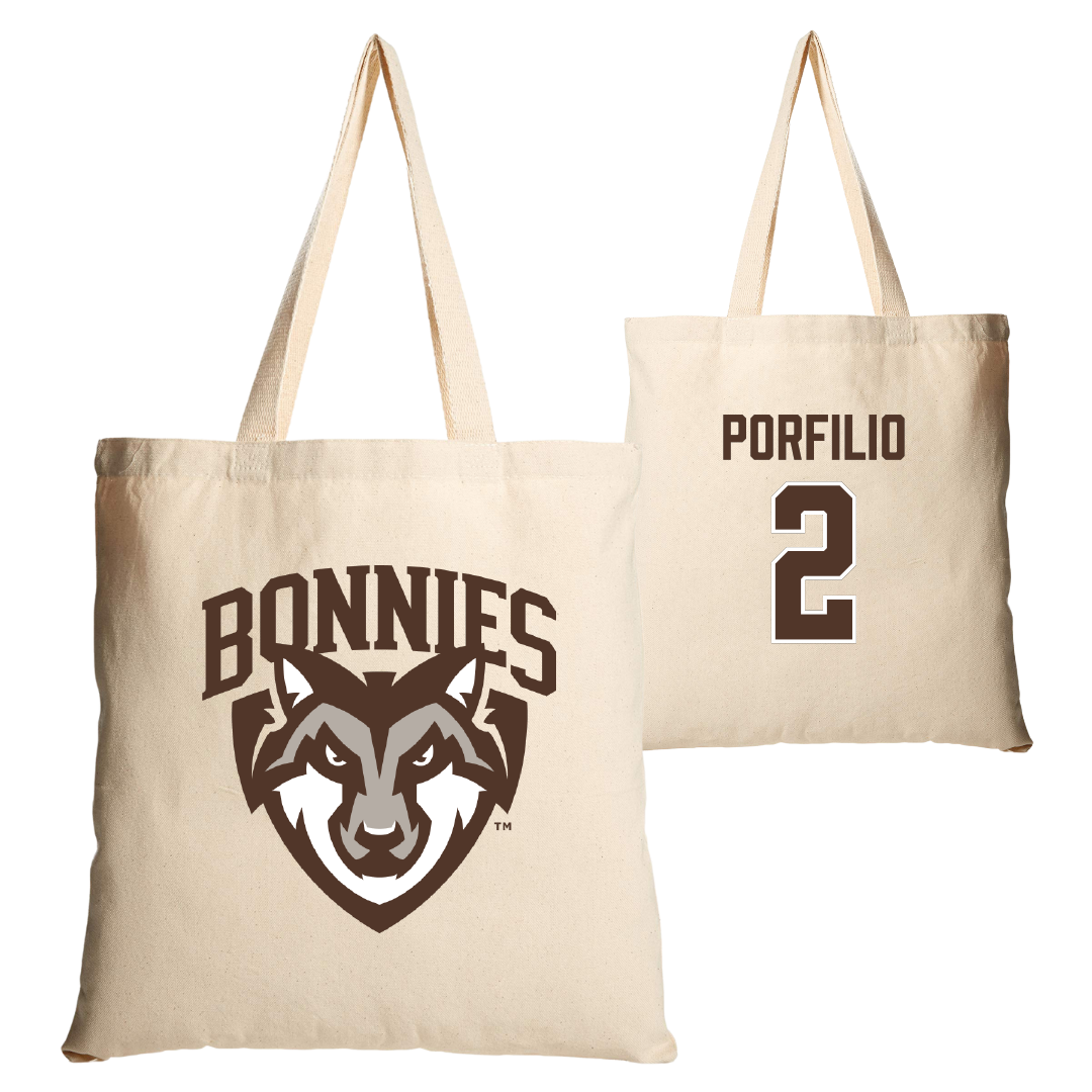 St. Bonaventure University Lacrosse Tan Canvas Tote Bag - #2 Will Porfilio