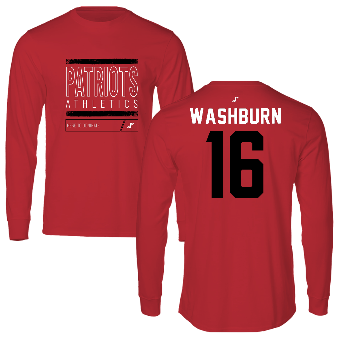 Dallas Baptist University Volleyball Red Dominate Performance Long Sleeve - #16 Sadie Washburn