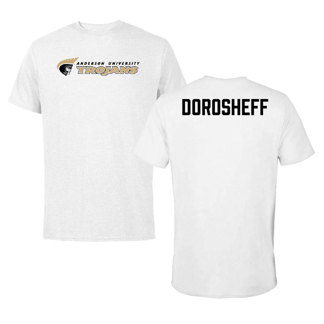 Anderson University (South Carolina) Tennis White Performance Tee - Spencer Dorosheff