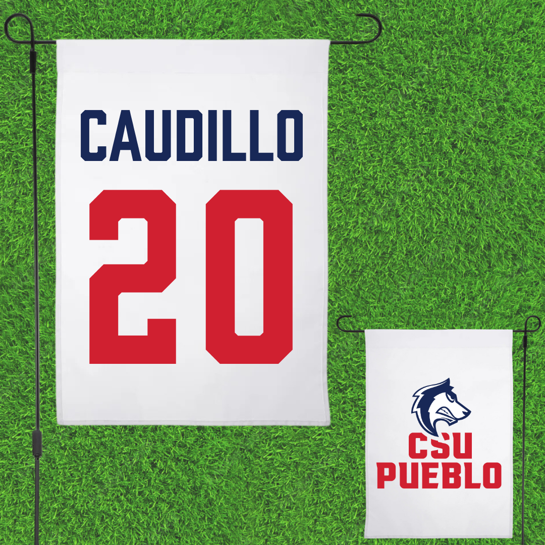 Colorado State University-Pueblo Soccer (M) White Garden Flag - #20 Yahel Caudillo