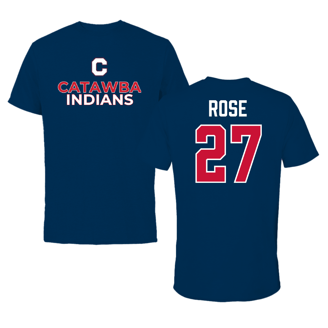 Catawba College Volleyball (W) Navy Tee - #27 Ali Rose