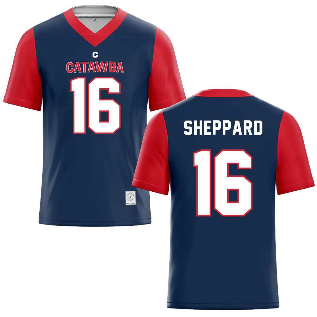 Catawba College Navy Football Jersey - #16 Hunter Sheppard