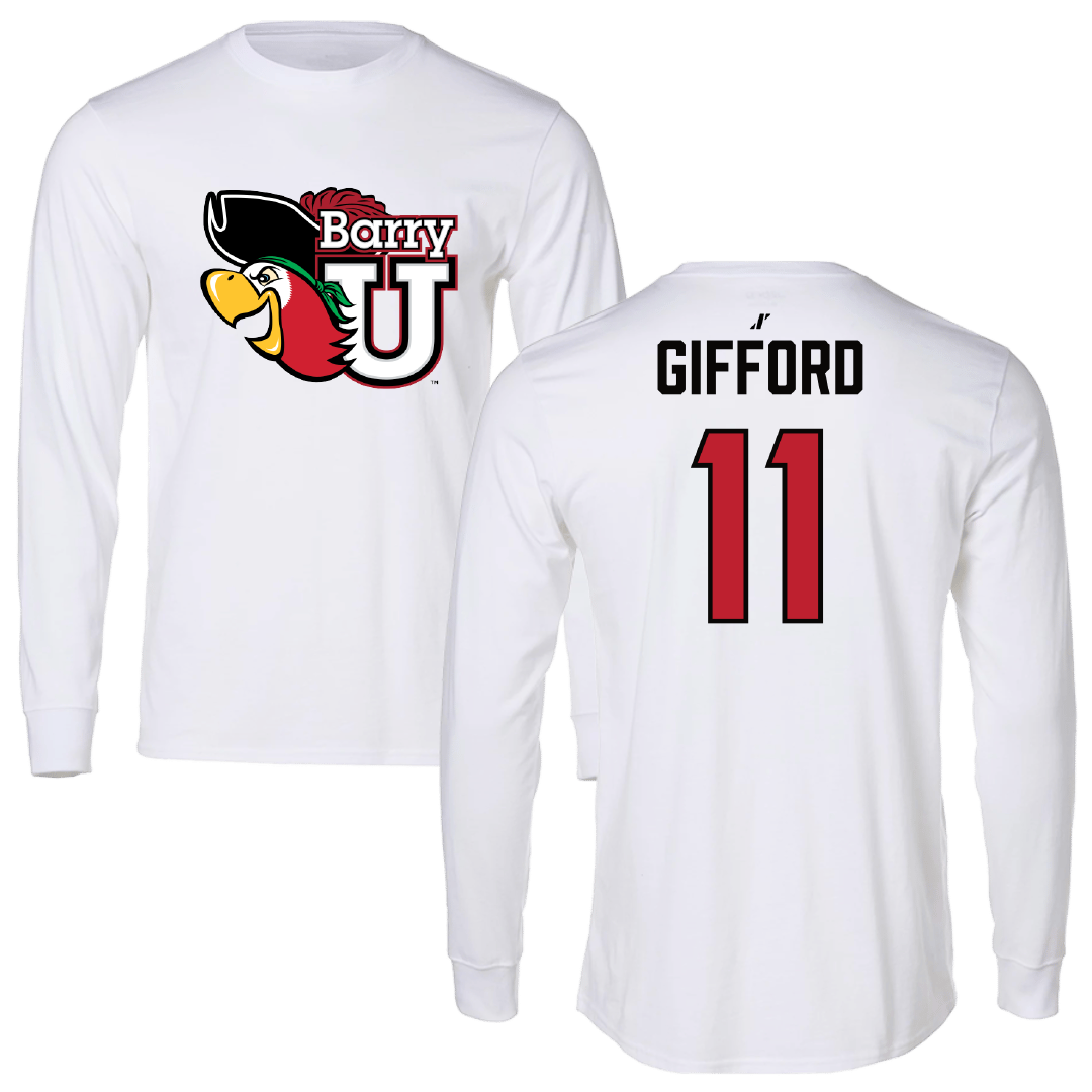 Barry University Volleyball (M) White Long Sleeve - #11 Maddox Gifford