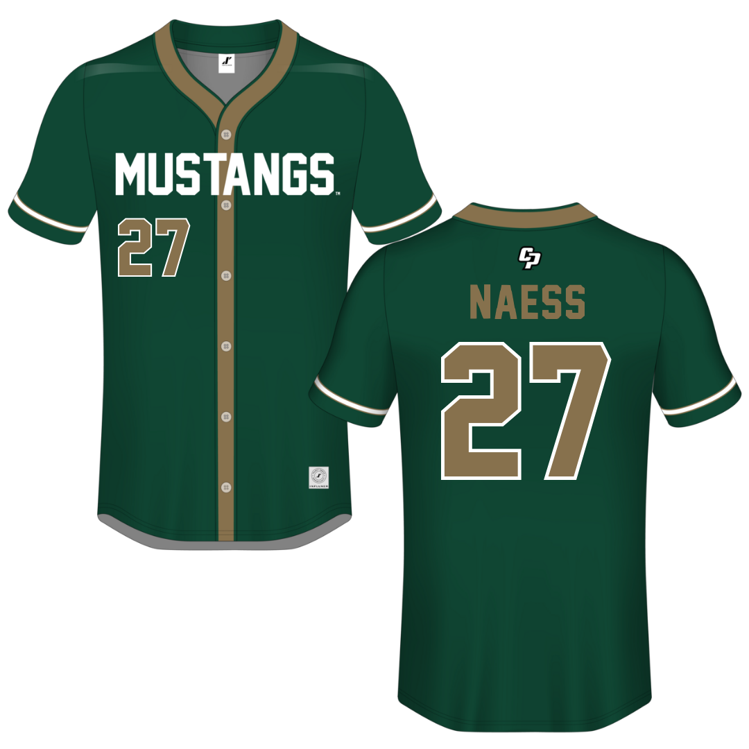 Cal Poly Green Button-Down Jersey - #27 Griffin Naess