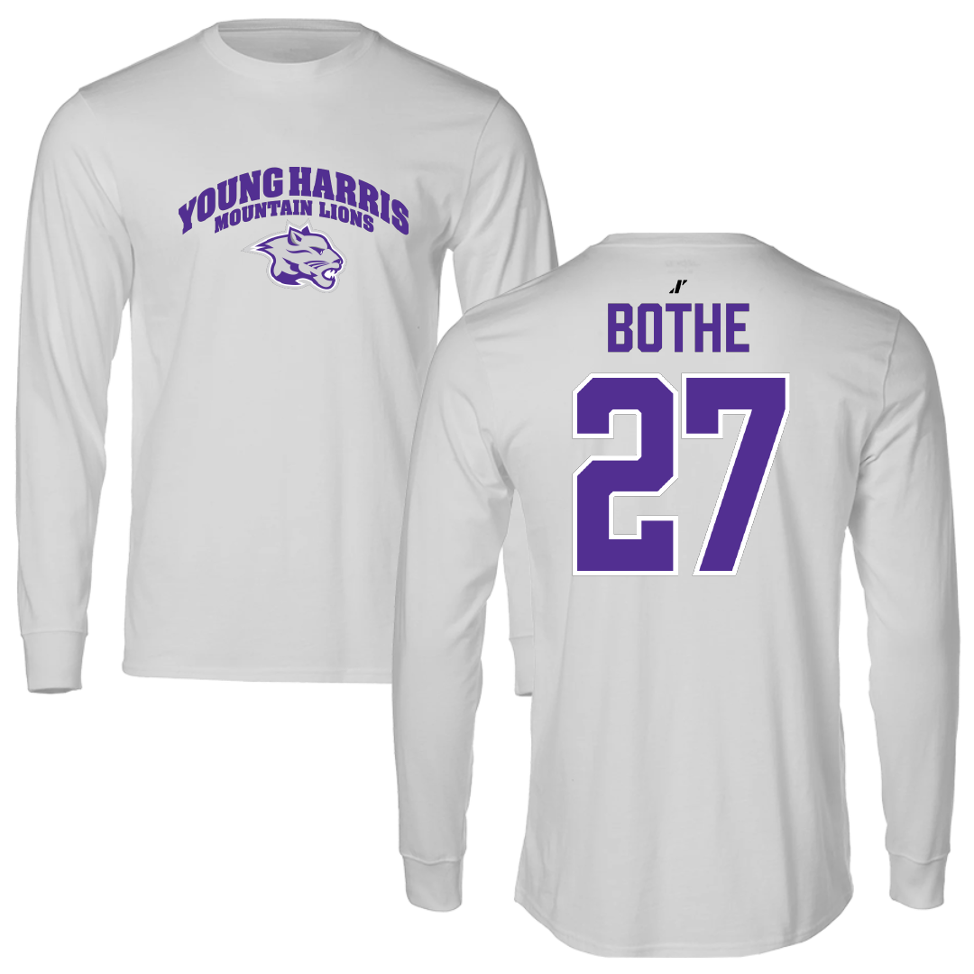 Young Harris College Soccer Light Gray Long Sleeve - #27 McKenna Bothe
