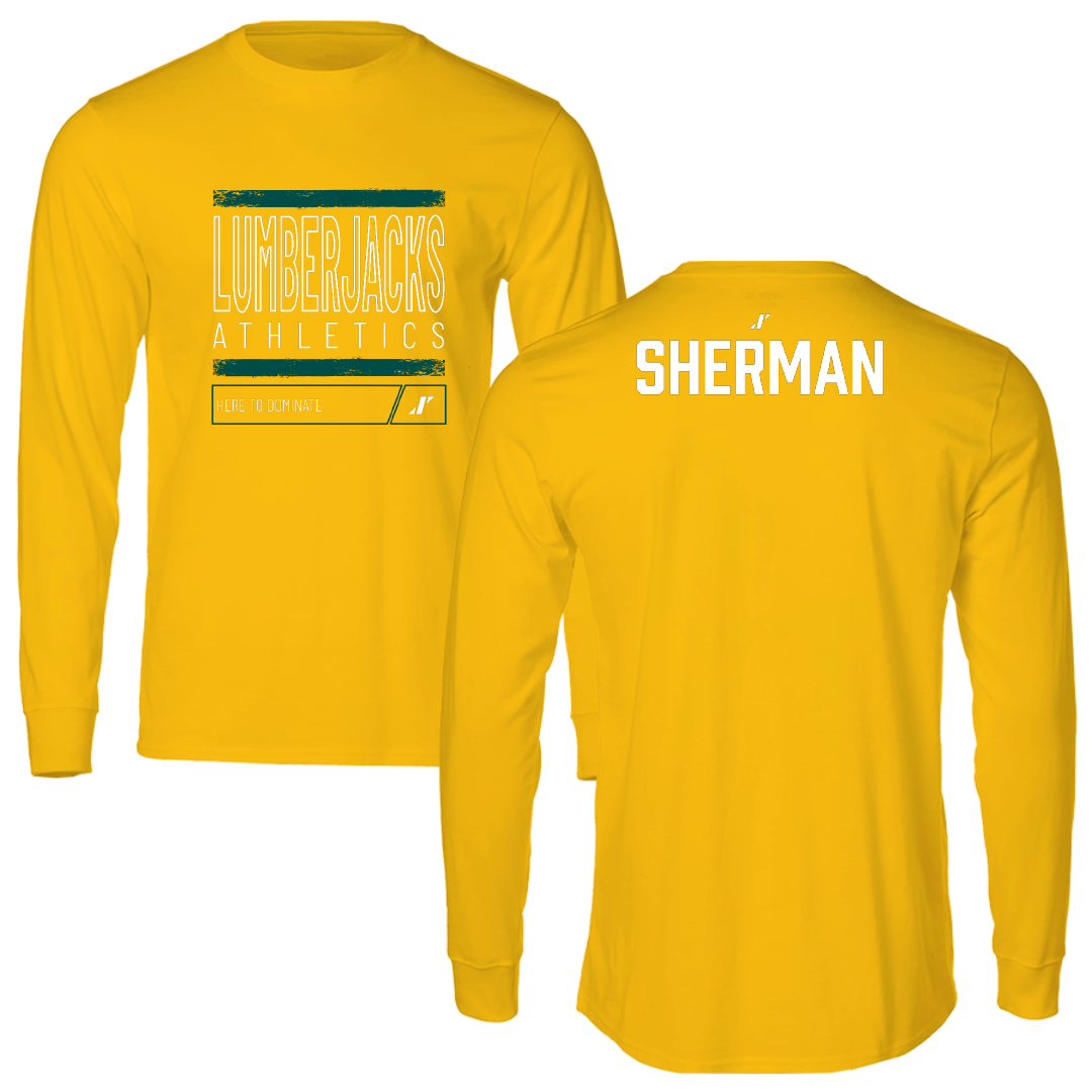 Cal Poly Humboldt Rowing (W) Gold Dominate Performance Long Sleeve - Delaney Sherman