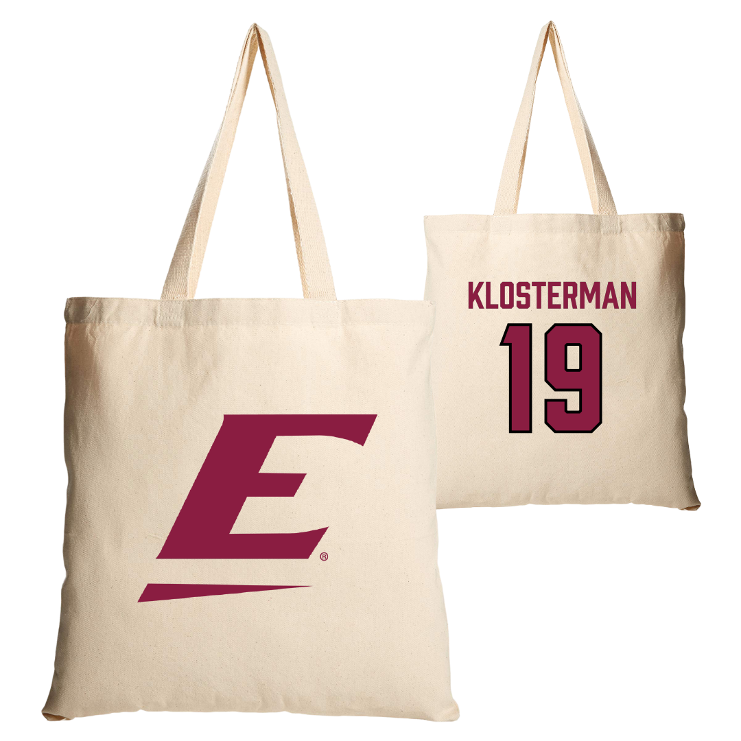 Eastern Kentucky University Soccer Tan Canvas Tote Bag - #19 Nicki Klosterman