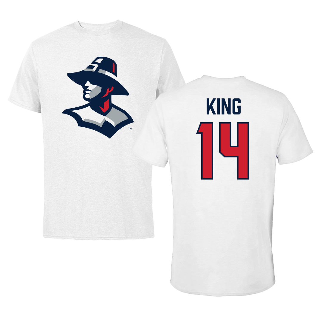 New England College Soccer White Tee - #14 Aubrey King