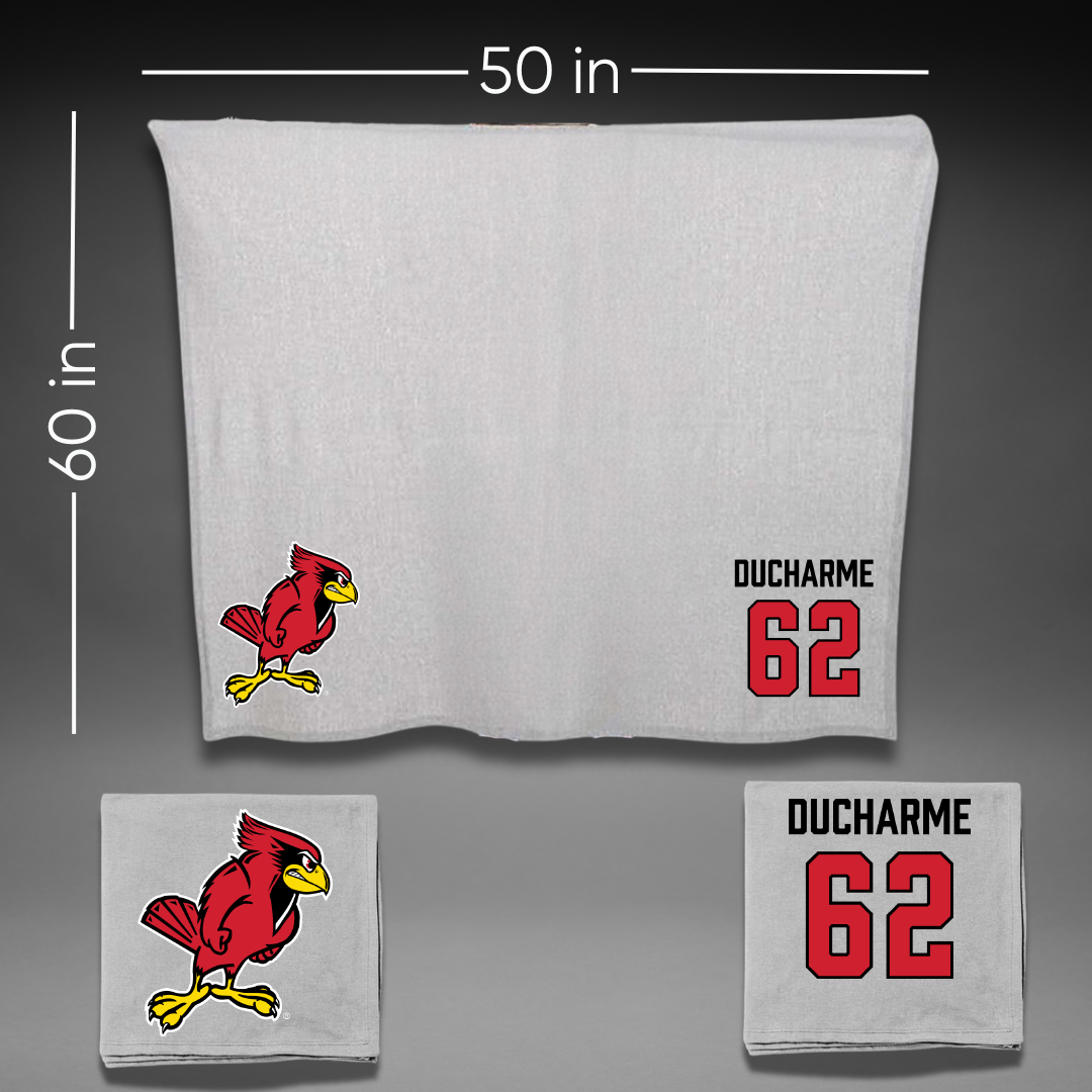 Illinois State University Football Gray Blanket - #62 Hunter Ducharme
