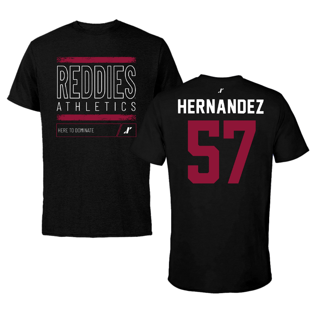 Henderson State University Football Black Dominate Performance Tee - #57 Gabe Hernandez