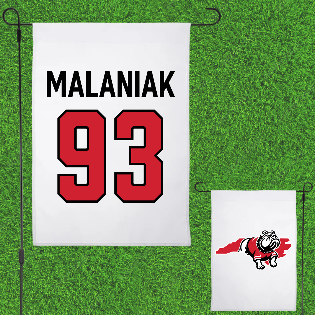 Gardner-Webb University Football White Garden Flag - #93 Cooper Malaniak