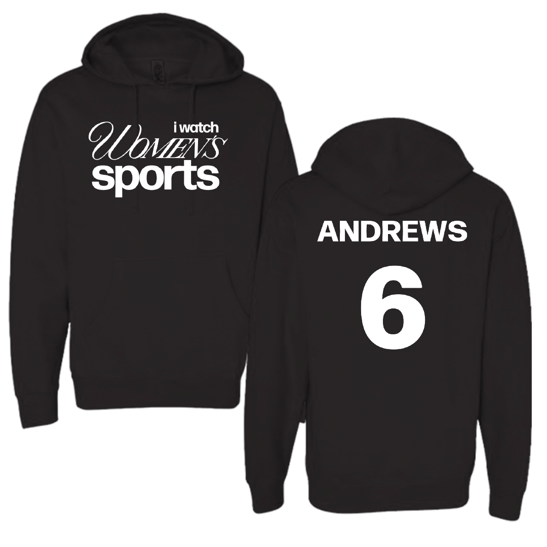 Worcester State University Softball Black WHM Hoodie - #6 Carisa Andrews