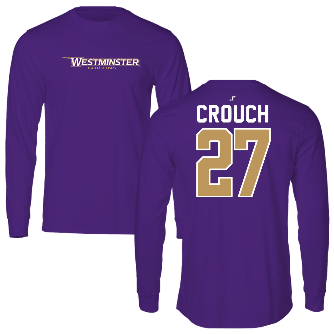 Westminster University (Utah) Lacrosse Purple Performance Long Sleeve - #27 Ridge Crouch