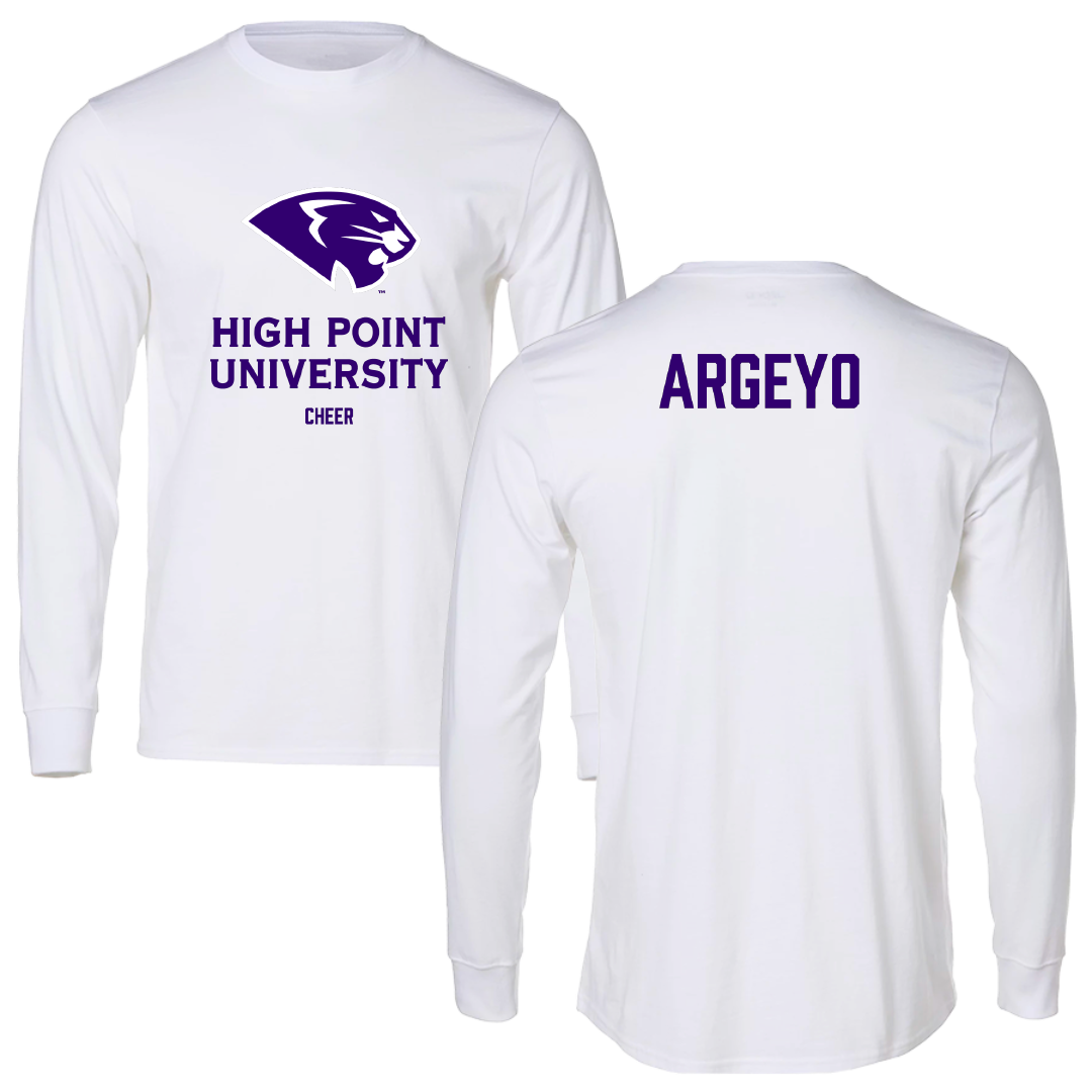 High Point University Cheer White Performance Long Sleeve - Jamyah Argeyo