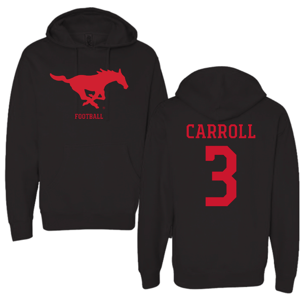 Southern Methodist University Football Black Mascot Hoodie - #3 Jamarion Carroll