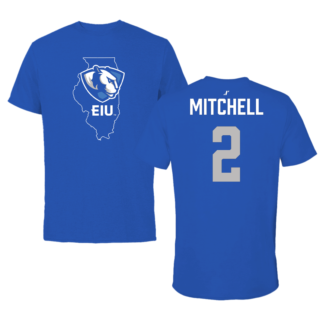 Eastern Illinois University Football Blue State Tee - #2 Bruce Mitchell