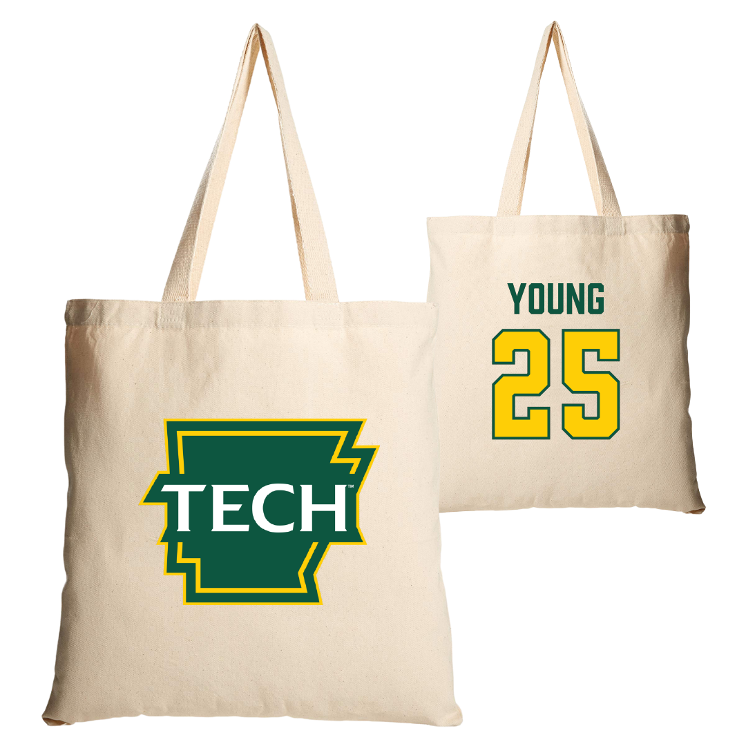 Arkansas Tech University Volleyball Tan Canvas Tote Bag - #25 BryAnna Young