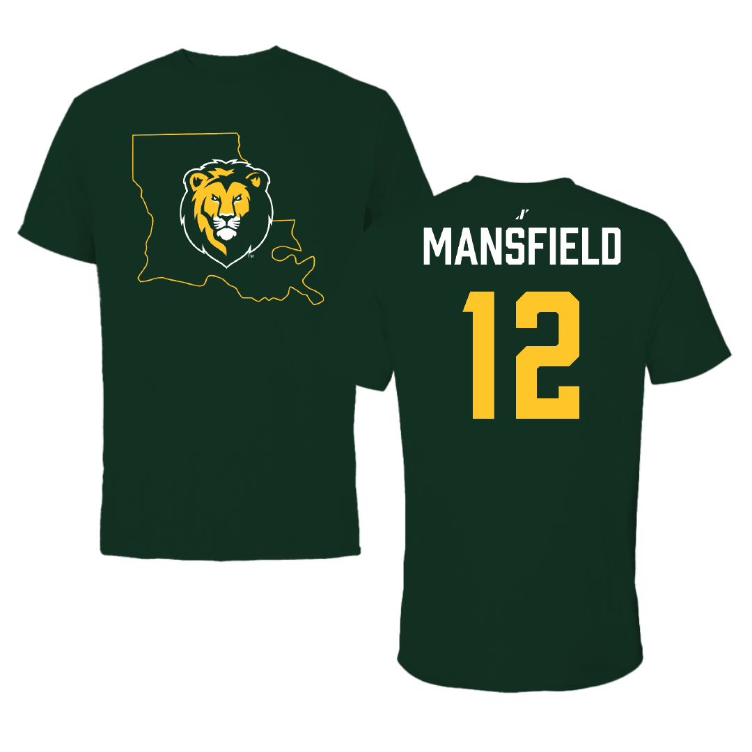 Southeastern Louisiana University Football Forest Green State Tee - #12 Tyler Mansfield