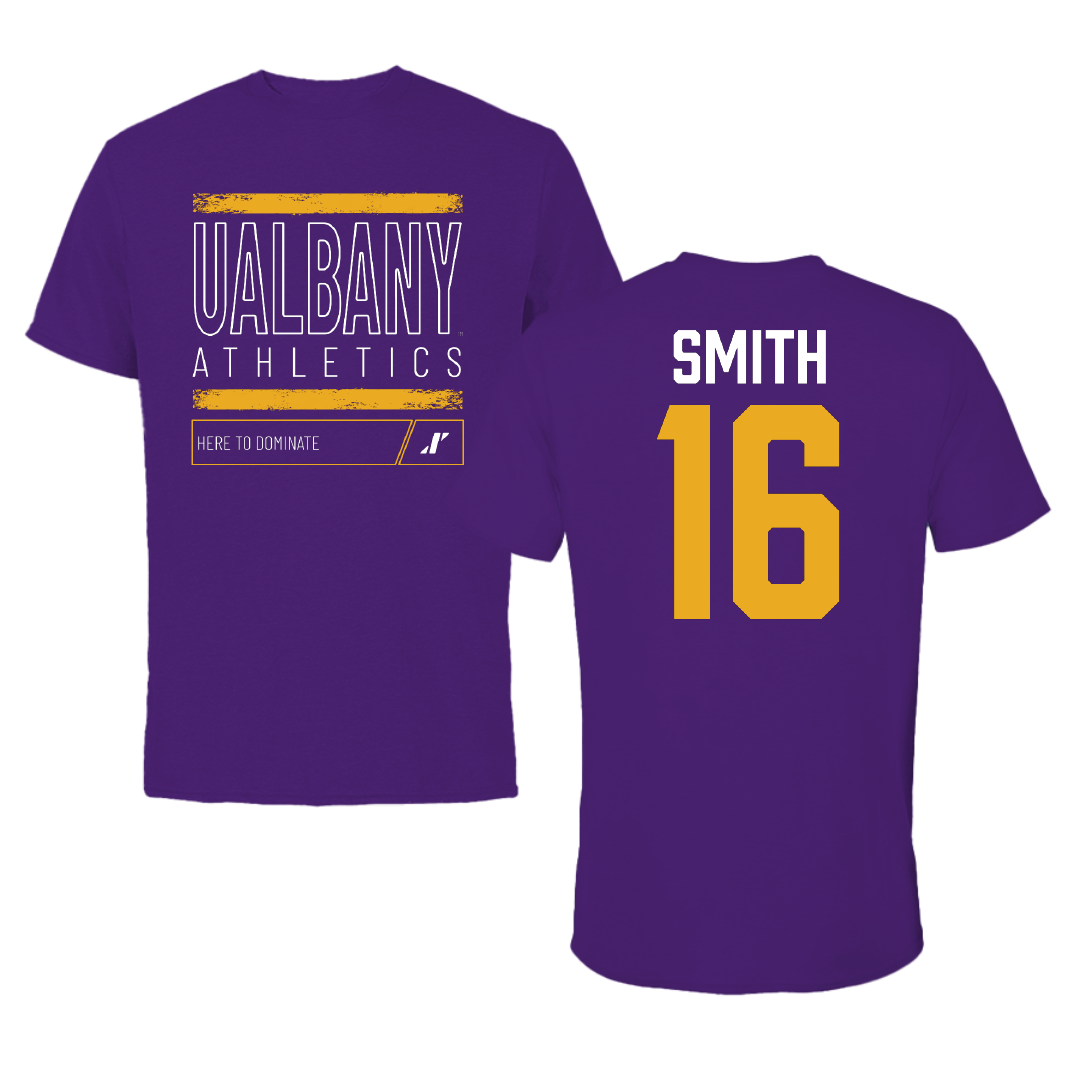 University at Albany Lacrosse Purple Dominate Tee - #16 Brady Smith