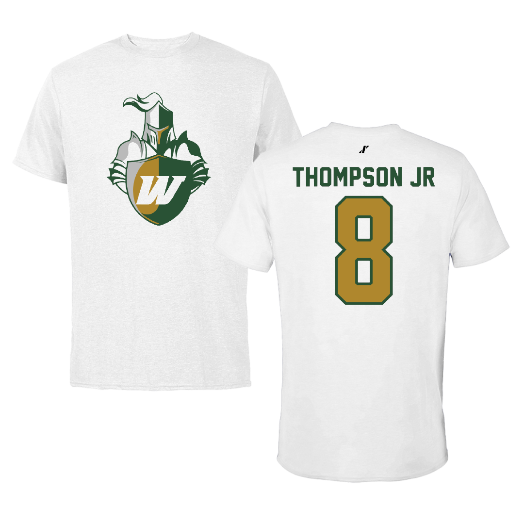 Webber International University Football White Tee - #8 David Thompson Jr