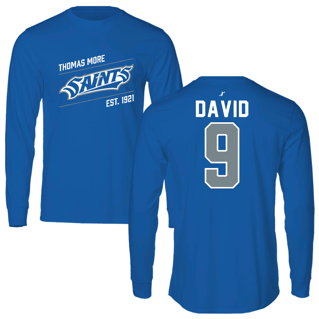 Thomas More University Lacrosse Blue General Performance Long Sleeve - #9 Josef David