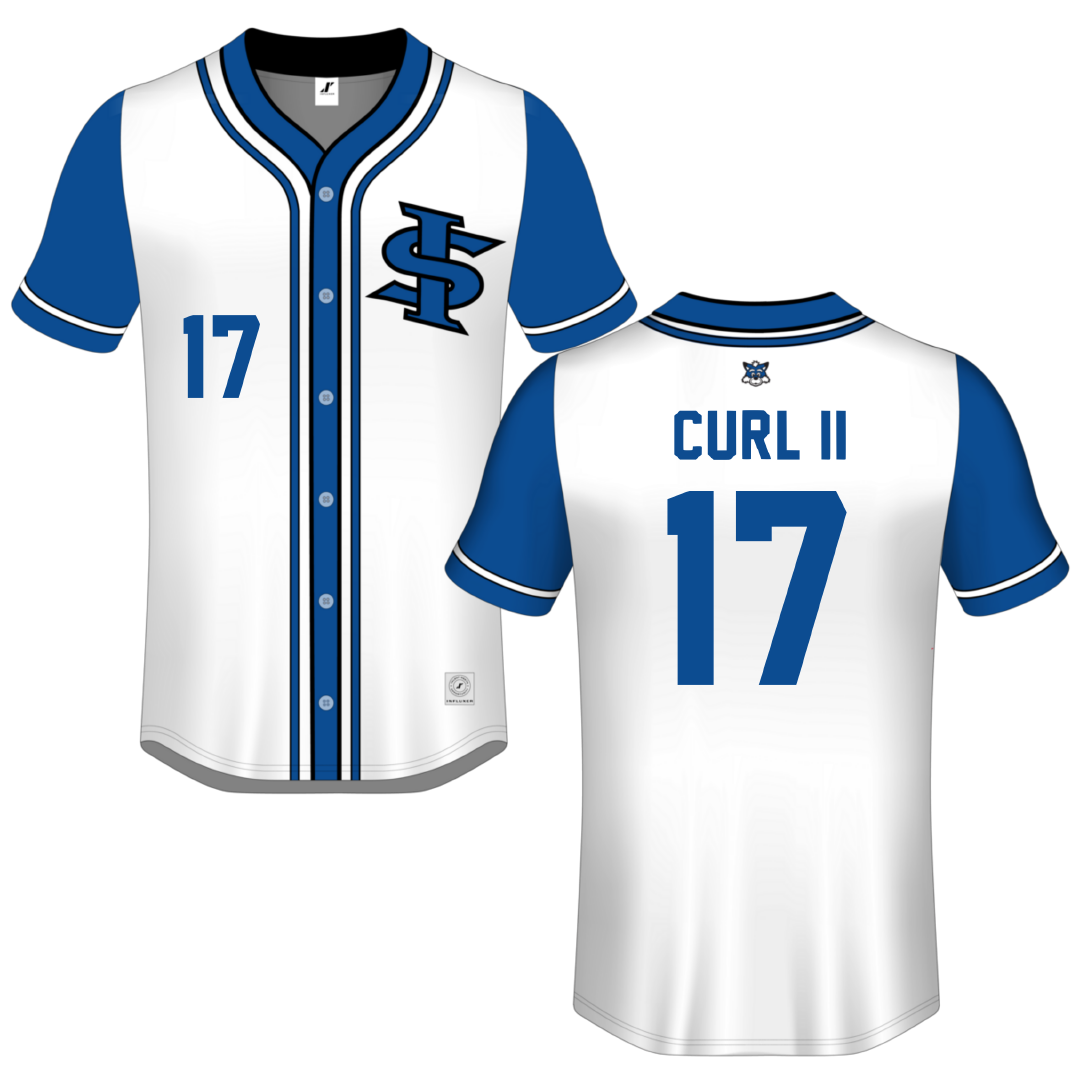 Indiana State University White Button-Down Jersey - #17 John Curl II