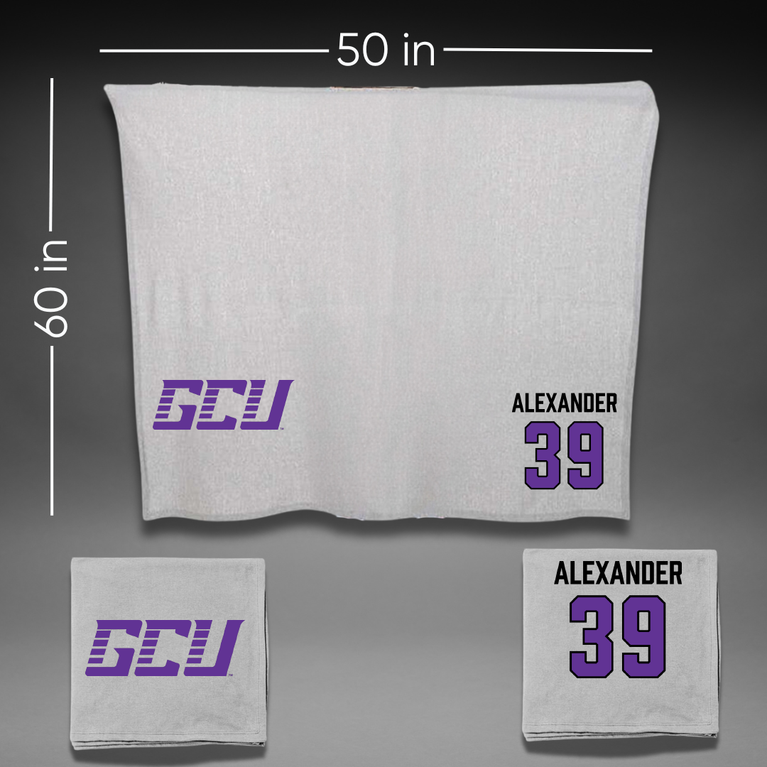 Grand Canyon University Baseball Gray Blanket - #39 Aspen Alexander
