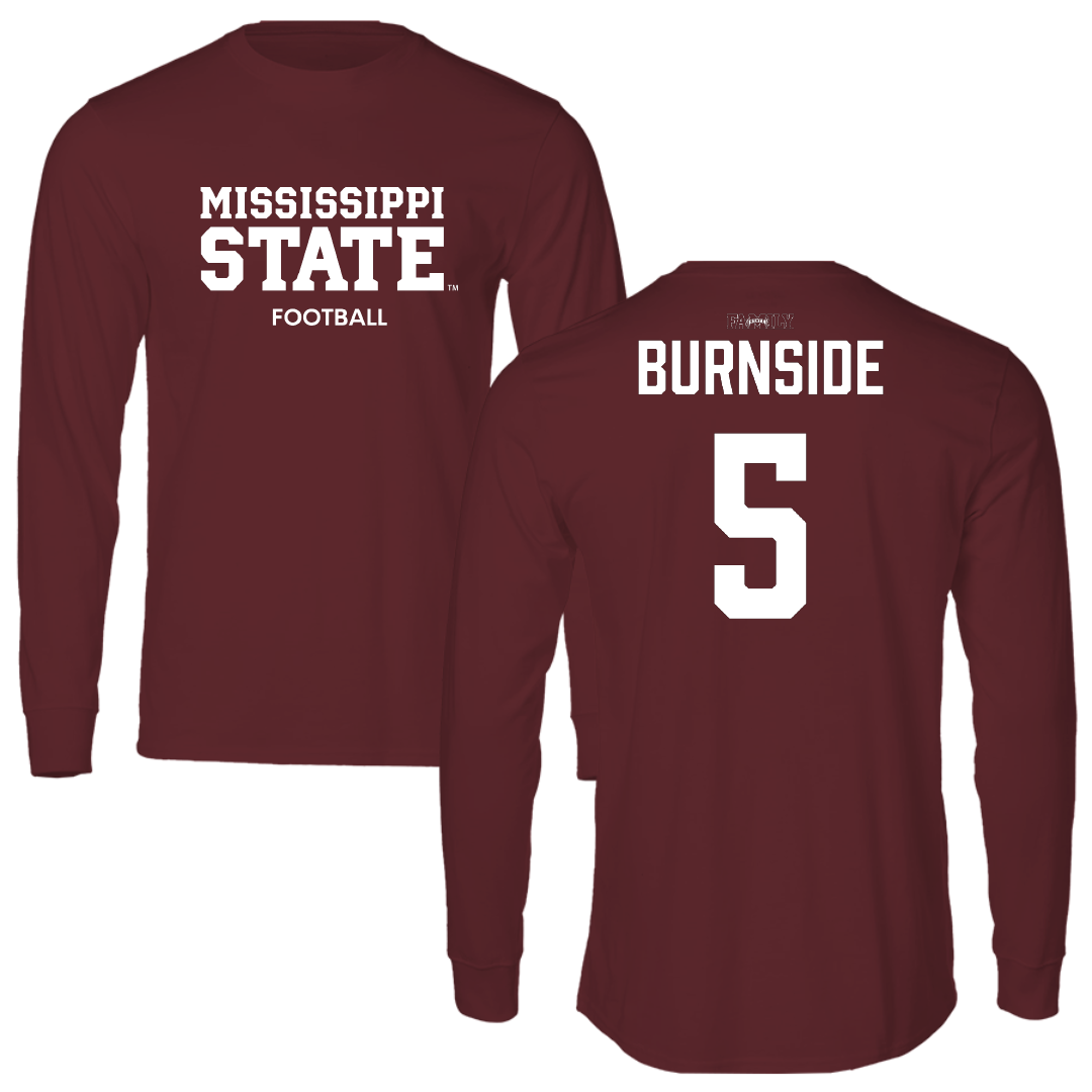 Mississippi State University Football Maroon Performance Long Sleeve - #5 Stonka Burnside