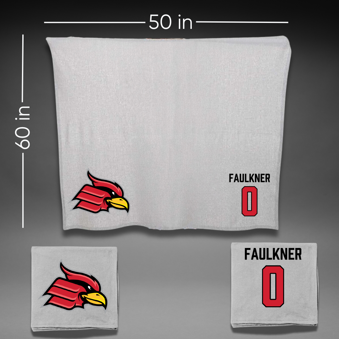 Wheeling University Soccer Gray Blanket - #0 Sam Faulkner
