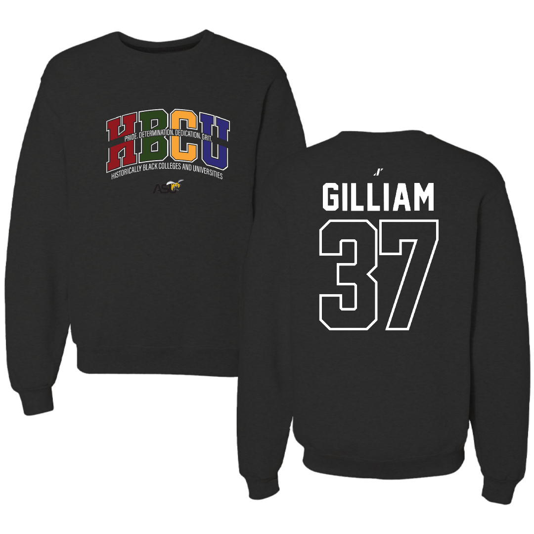 Alabama State University Football Black HBCU Crewneck - #37 Brandon Gilliam