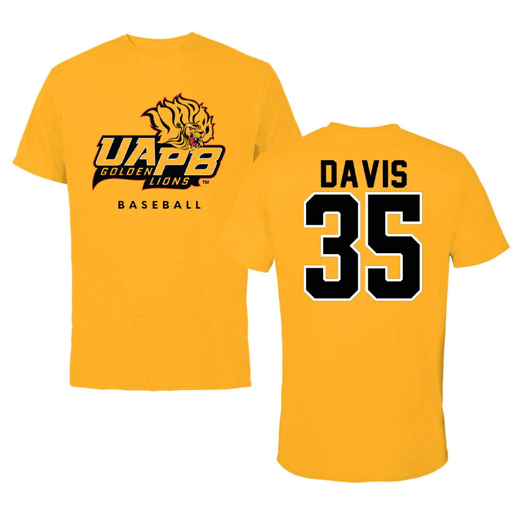 University of Arkansas-Pine Bluff Baseball Gold Performance Tee - #35 Ashton Davis