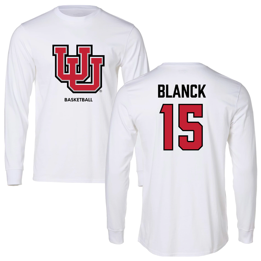 University of Utah Basketball (W) White Block Long Sleeve - #15 Alyssa Blanck
