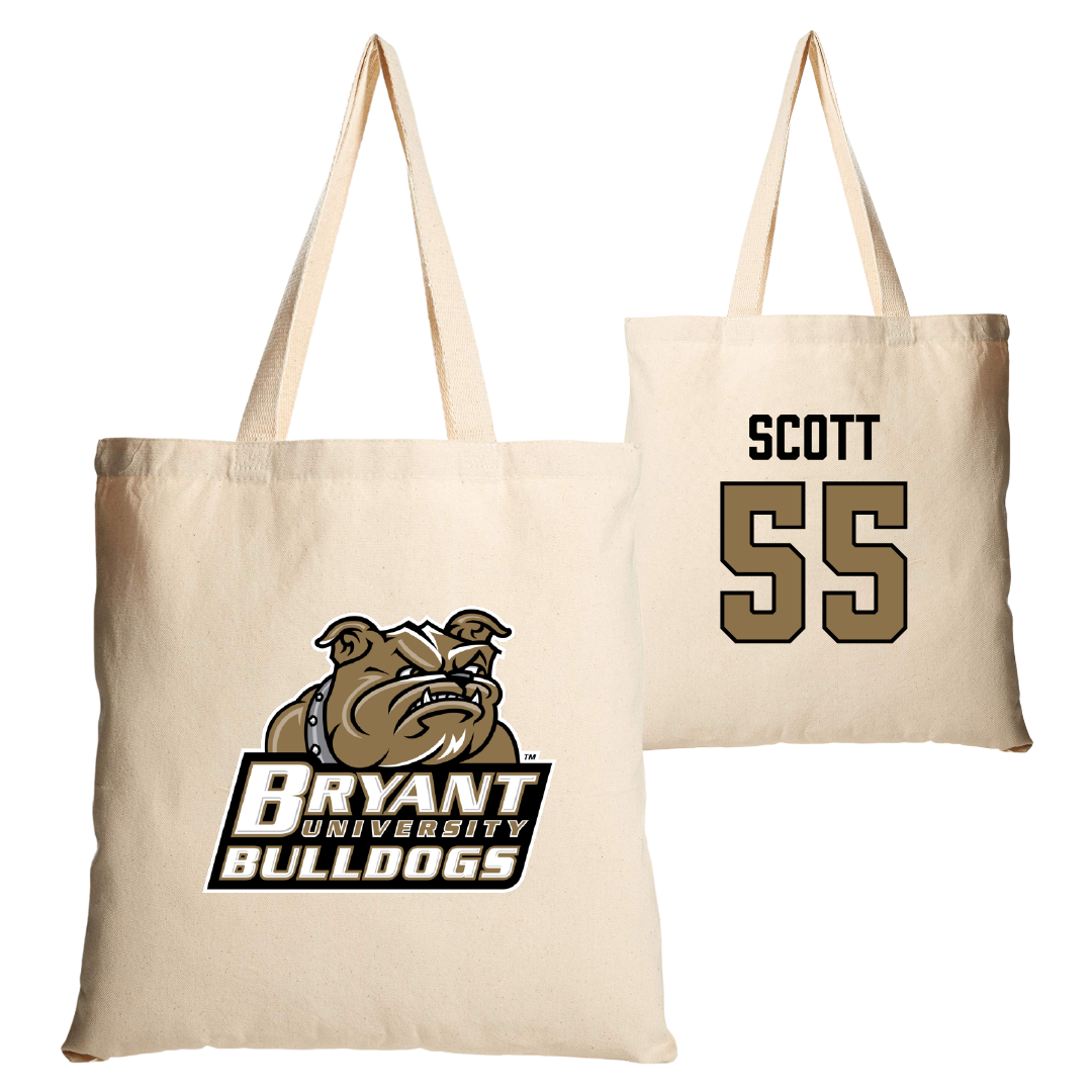Bryant University Basketball Tan Canvas Tote Bag - #55 Nia Scott