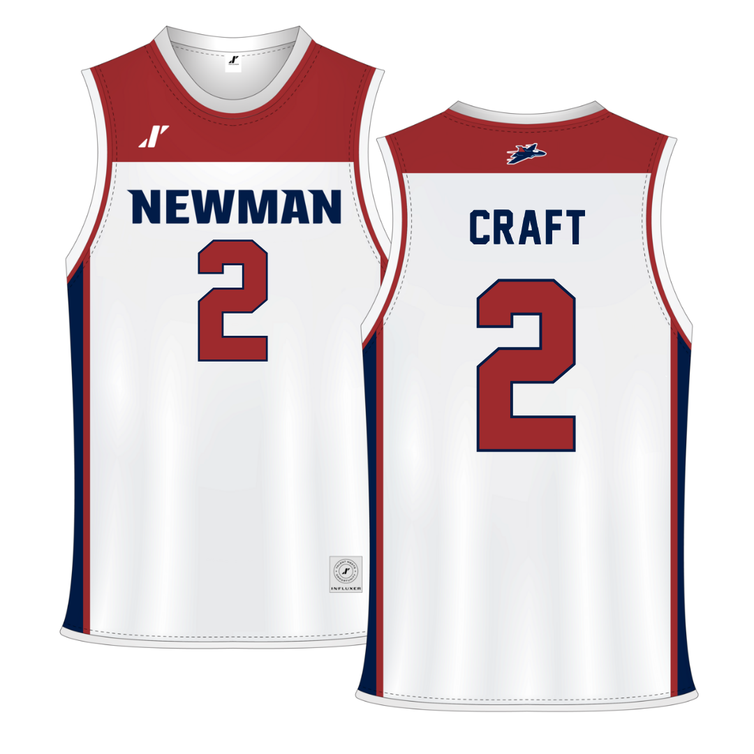 Newman University White Basketball Jersey - #2 Paige Craft