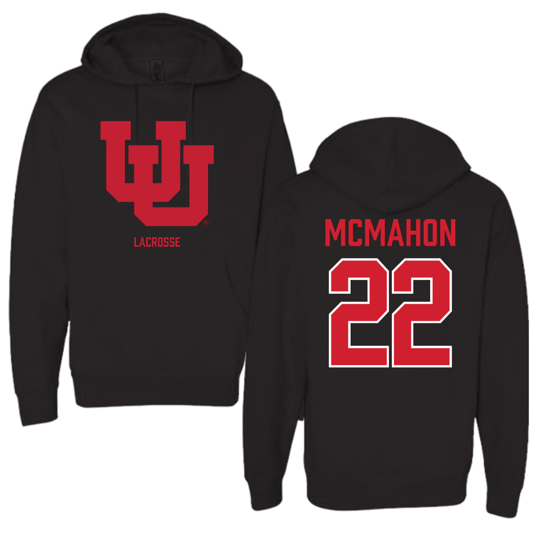 University of Utah Lacrosse (M) Black Block Hoodie - #22 MJ McMahon