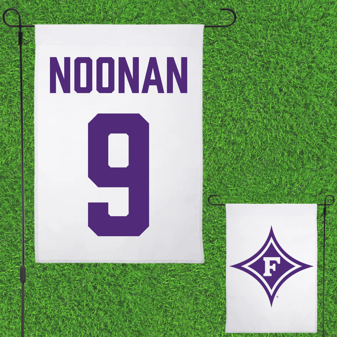 Furman University Softball White Garden Flag - #9 Jamison Noonan