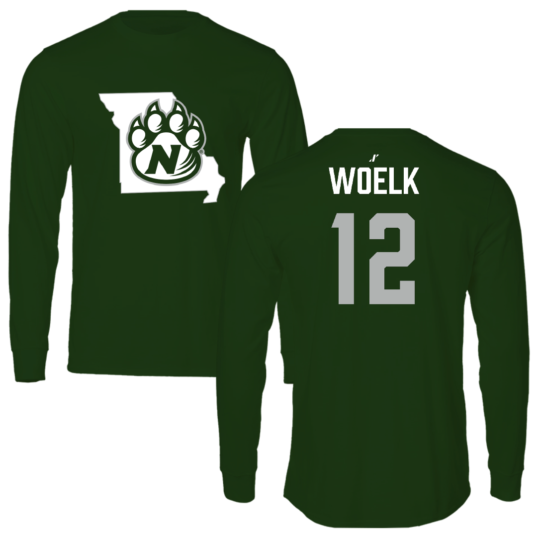 Northwest Missouri State University Soccer Forest Green State Performance Long Sleeve - #12 Emily Woelk